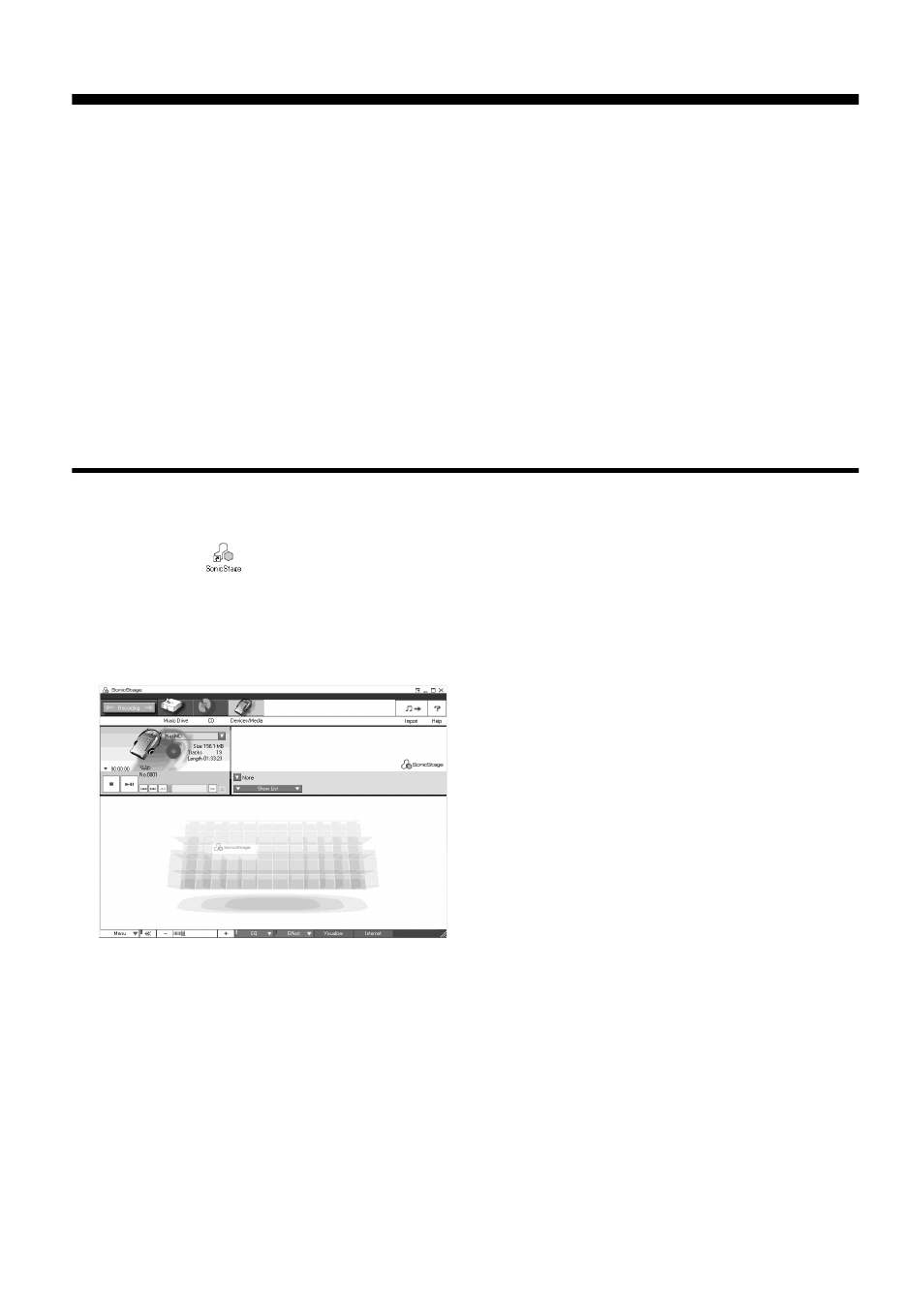 Storing audio data to your computer, Starting sonicstage, 98 storing audio data to your computer | Sony MZ-NF810 User Manual | Page 98 / 128