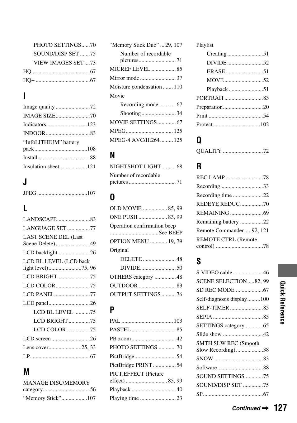 Sony HDR-UX5 User Manual | Page 127 / 143