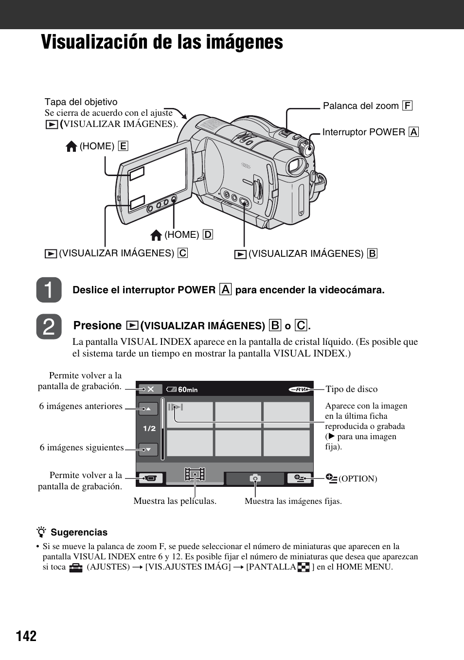 Visualización de las imágenes | Sony HDR-UX5 User Manual | Page 142 / 143