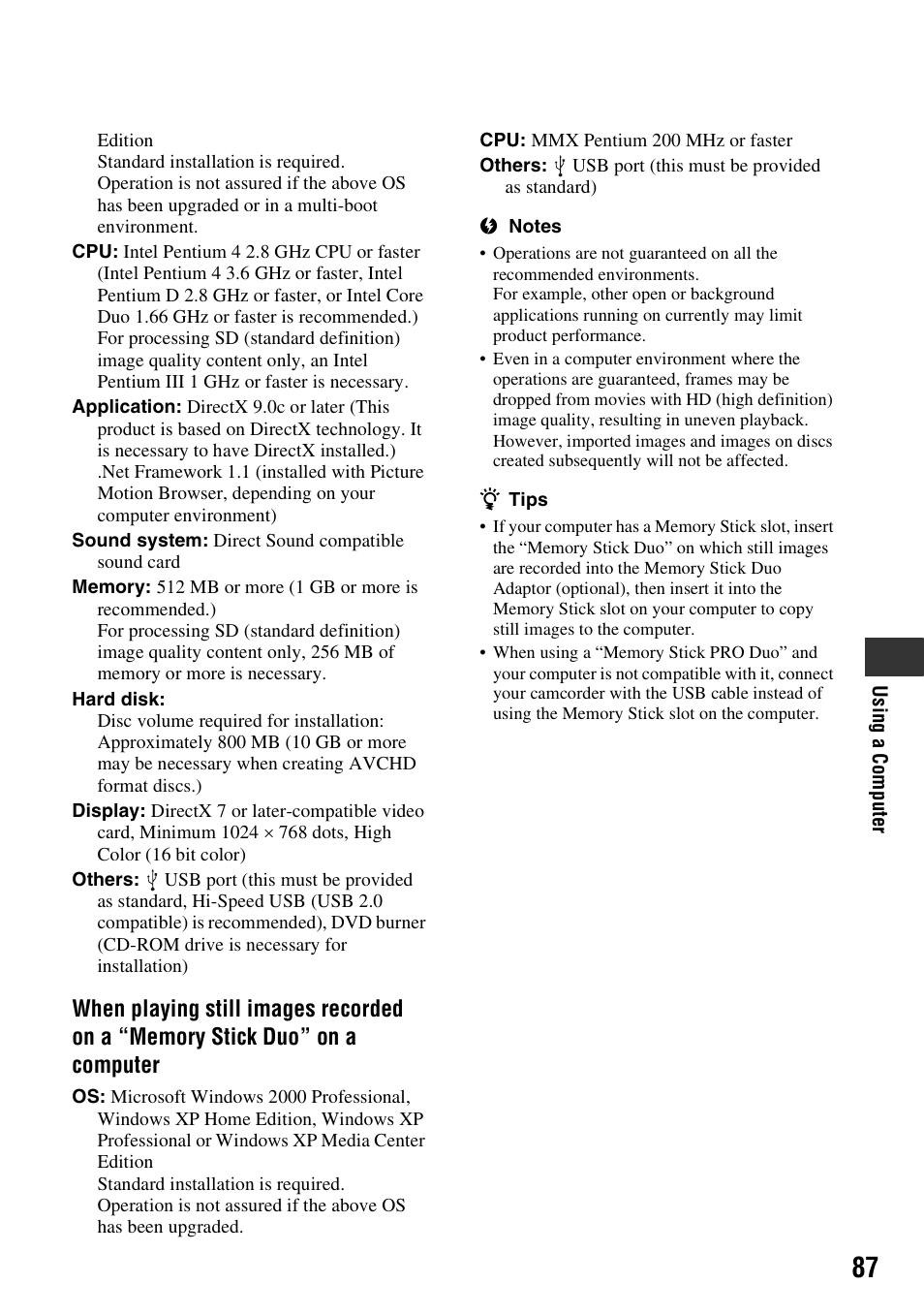 Sony HDR-UX5 User Manual | Page 87 / 143