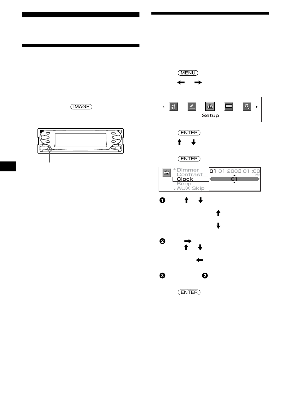 Getting started, Resetting the unit, Setting the clock and the calendar | Sony CDX-M3DI User Manual | Page 10 / 112