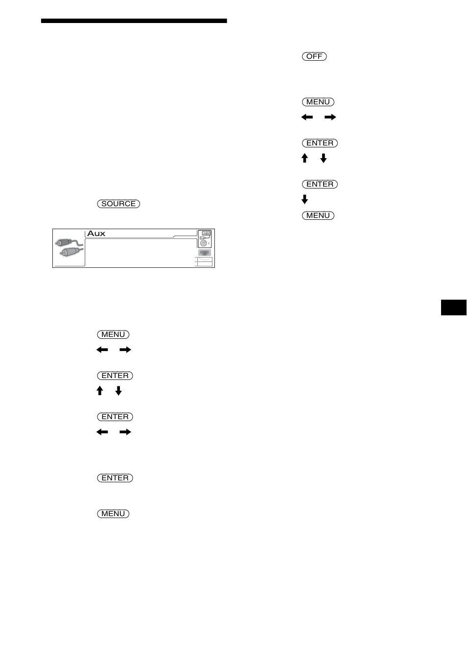 Conexión de equipos auxiliares de audio, Conexión de equipos auxiliares, De audio | 31 conexión de equipos auxiliares de audio | Sony CDX-M3DI User Manual | Page 103 / 112