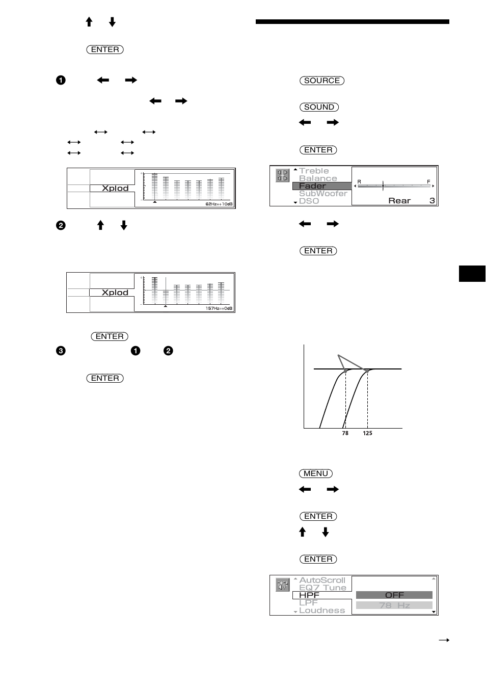 Adjusting the front and rear volume | Sony CDX-M3DI User Manual | Page 27 / 112
