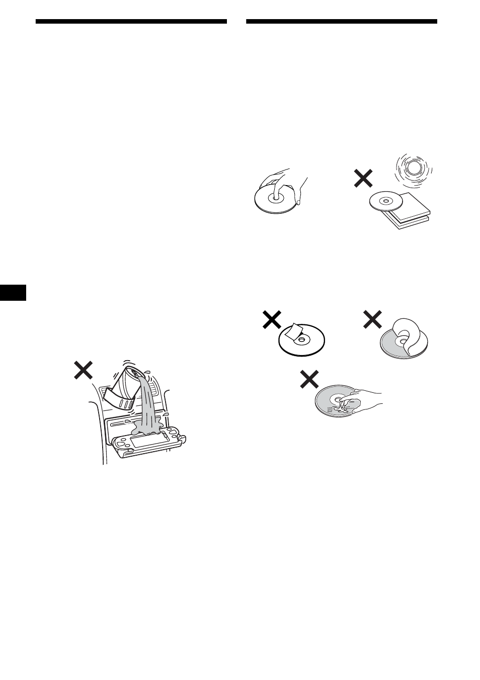 Précautions, Remarques sur les disques, Précautions remarques sur les disques | 6précautions | Sony CDX-M3DI User Manual | Page 40 / 112