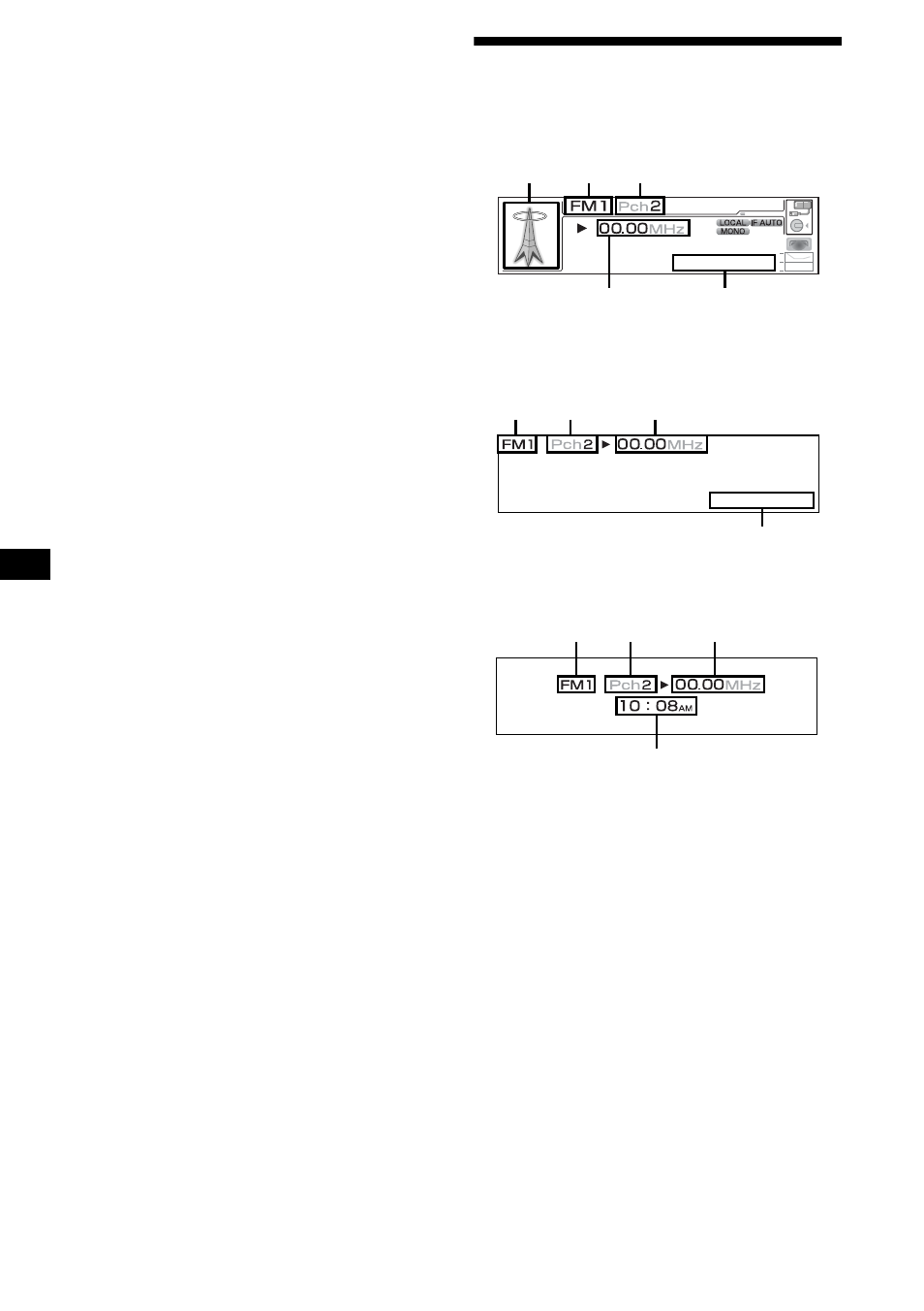 Rubriques d’affichage | Sony CDX-M3DI User Manual | Page 52 / 112