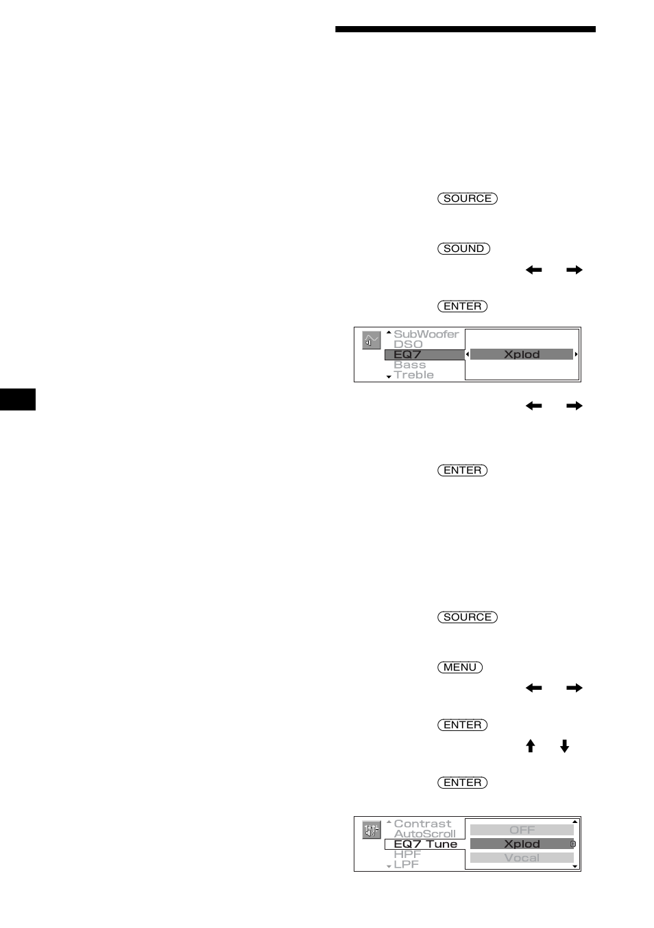 Réglage de l’égaliseur (eq7) | Sony CDX-M3DI User Manual | Page 64 / 112