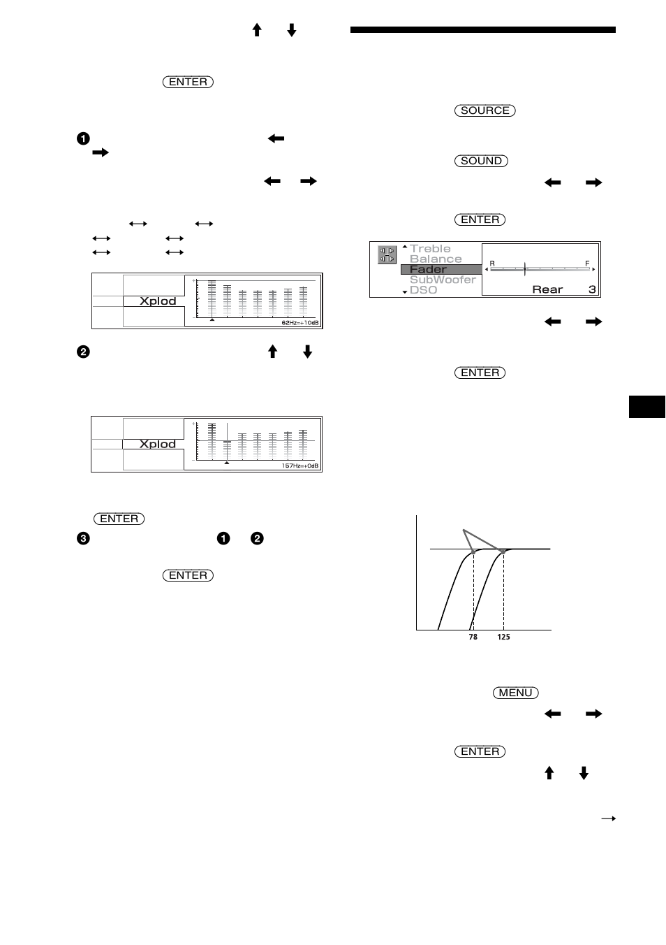Réglage du volume avant et arrière | Sony CDX-M3DI User Manual | Page 65 / 112