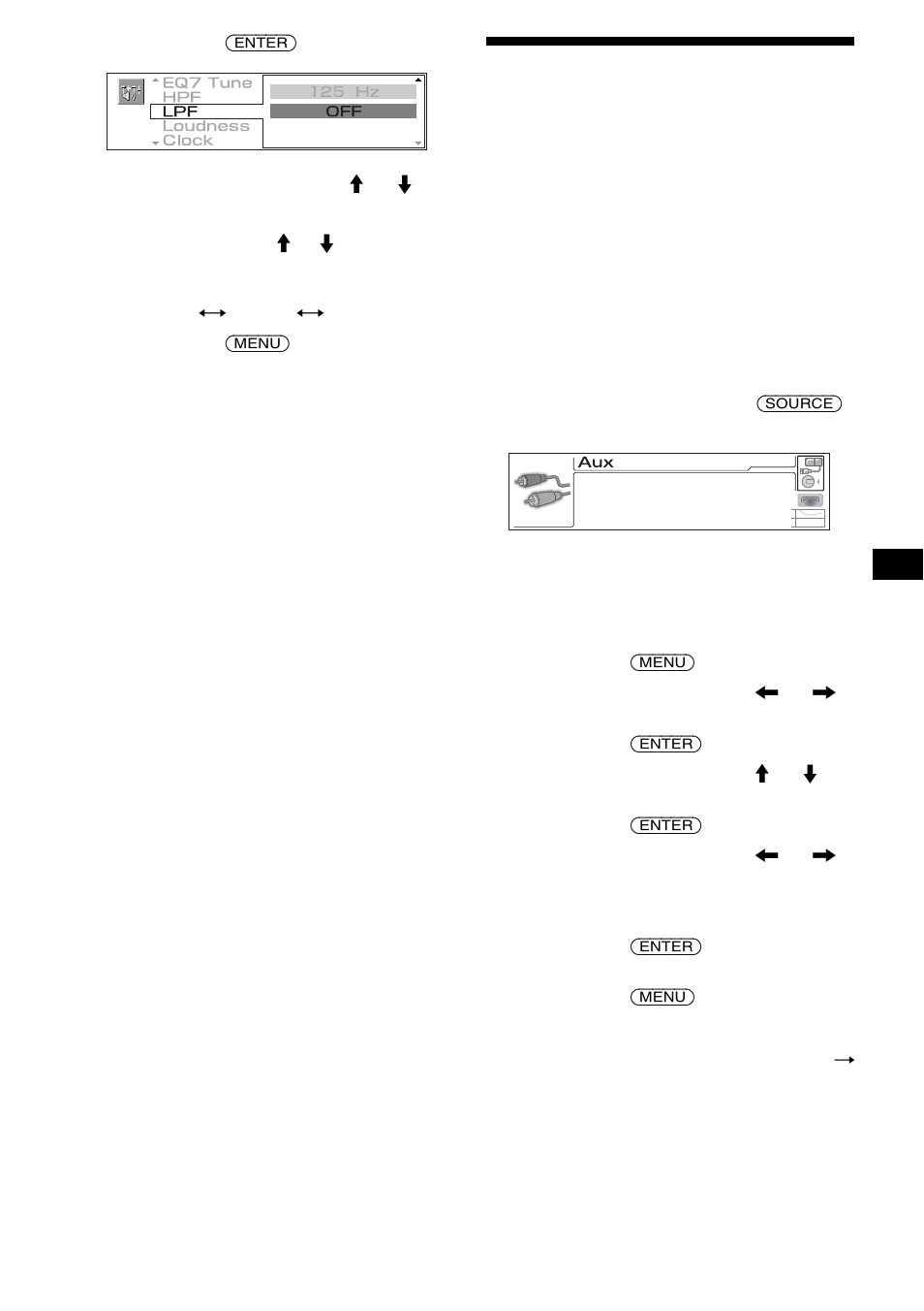 Raccordement d’un appareil audio auxiliaire, Raccordement d’un appareil audio, Auxiliaire | Sony CDX-M3DI User Manual | Page 67 / 112