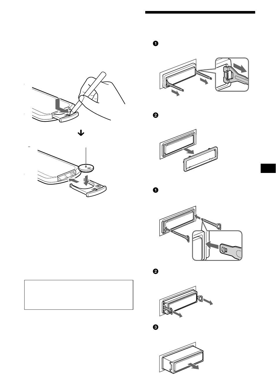 Démontage de l’appareil | Sony CDX-M3DI User Manual | Page 69 / 112