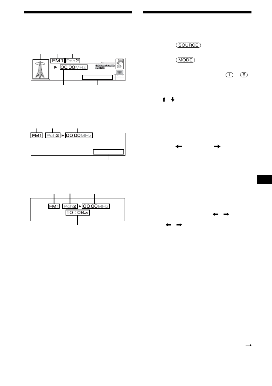 Elementos de la pantalla, Recepción de las emisoras almacenadas, 17 elementos de la pantalla | Sony CDX-M3DI User Manual | Page 89 / 112