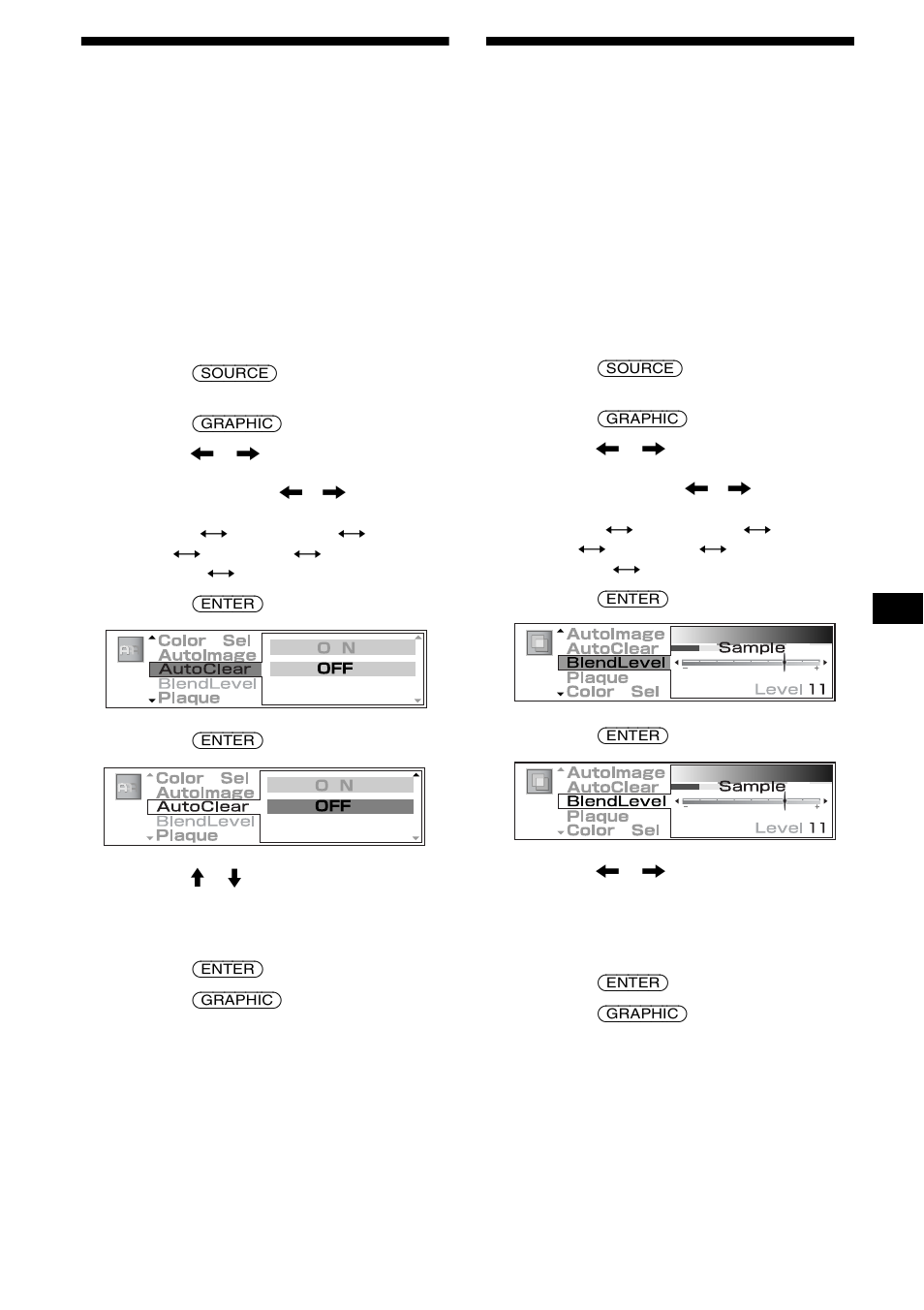 Borrado automático de los caracteres de pantalla, Cambio de la proporción de translucidez de los | Sony CDX-M3DI User Manual | Page 95 / 112