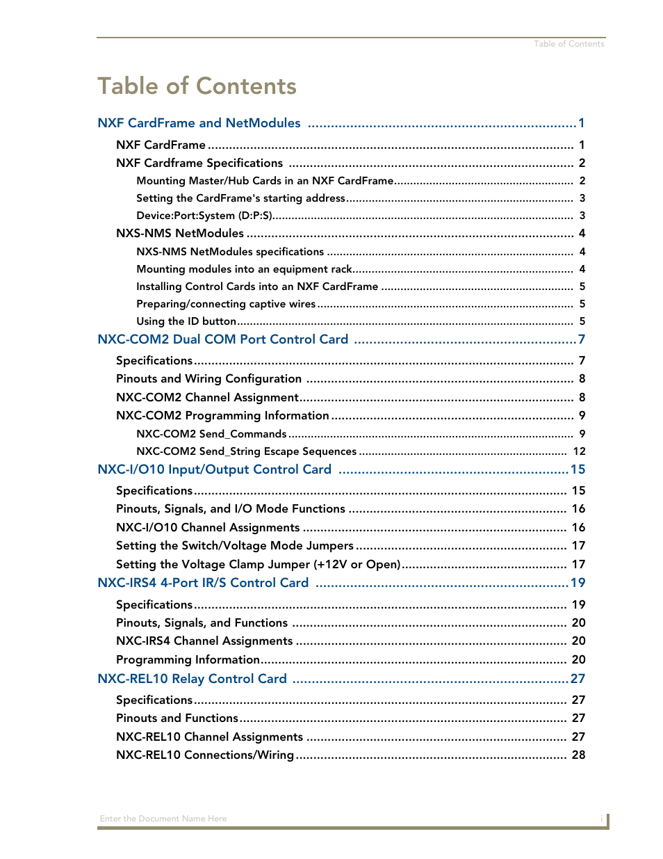AMX NetLinx NXM Series User Manual | Page 5 / 54