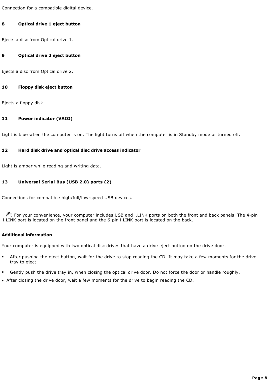 Sony PCV-RS300CP User Manual | Page 8 / 161