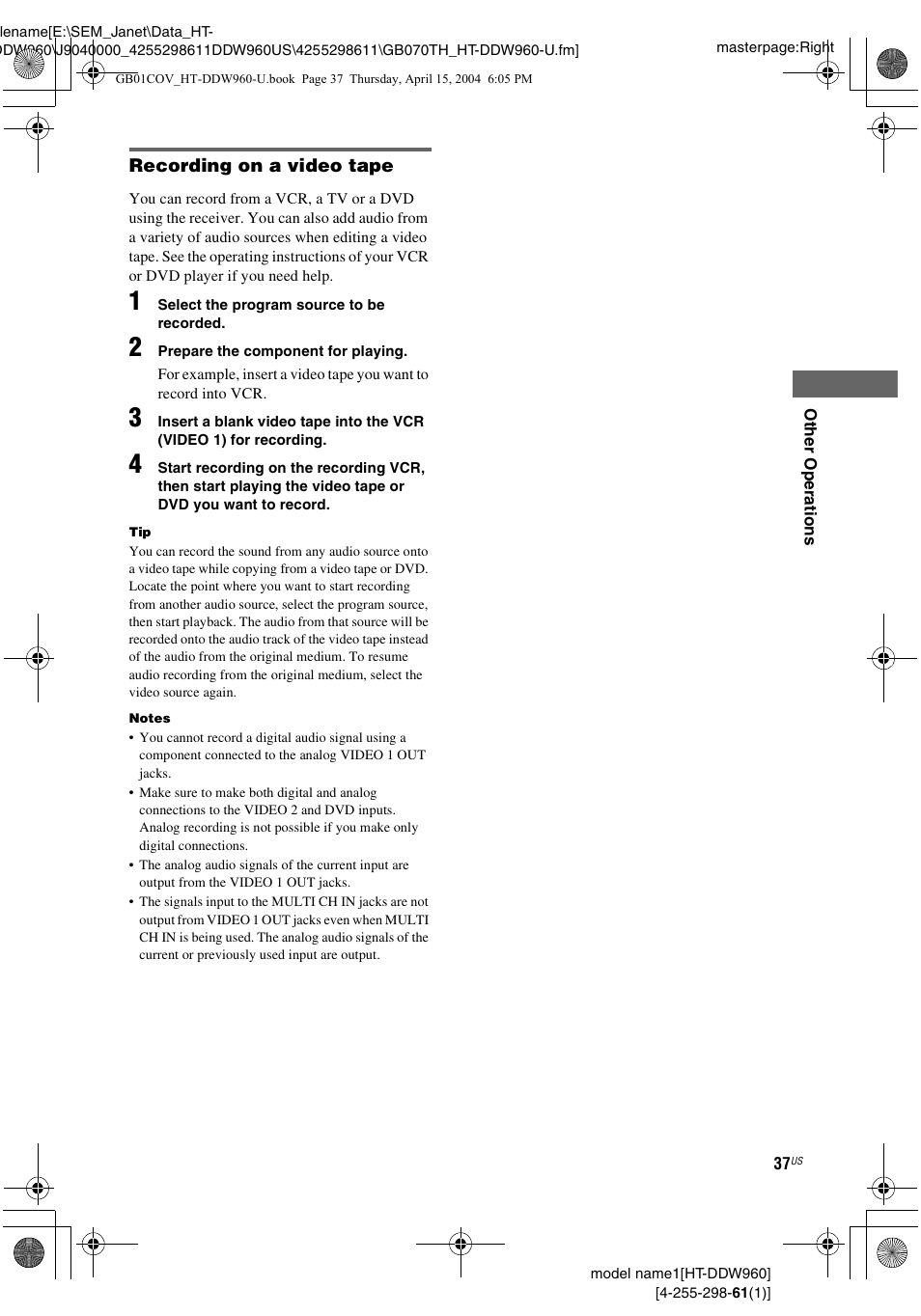 Sony HT-DDW960 User Manual | Page 37 / 56