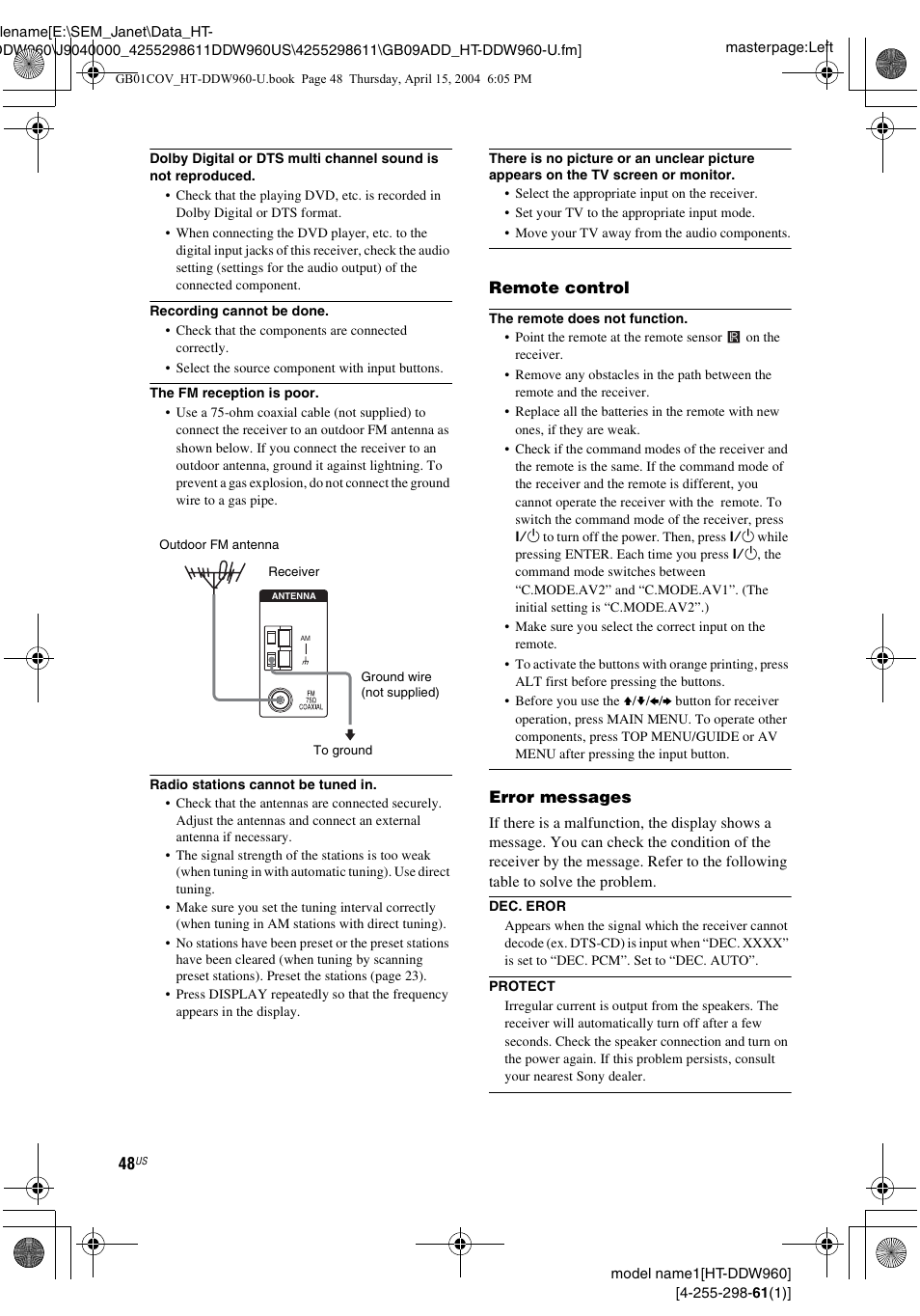 Sony HT-DDW960 User Manual | Page 48 / 56