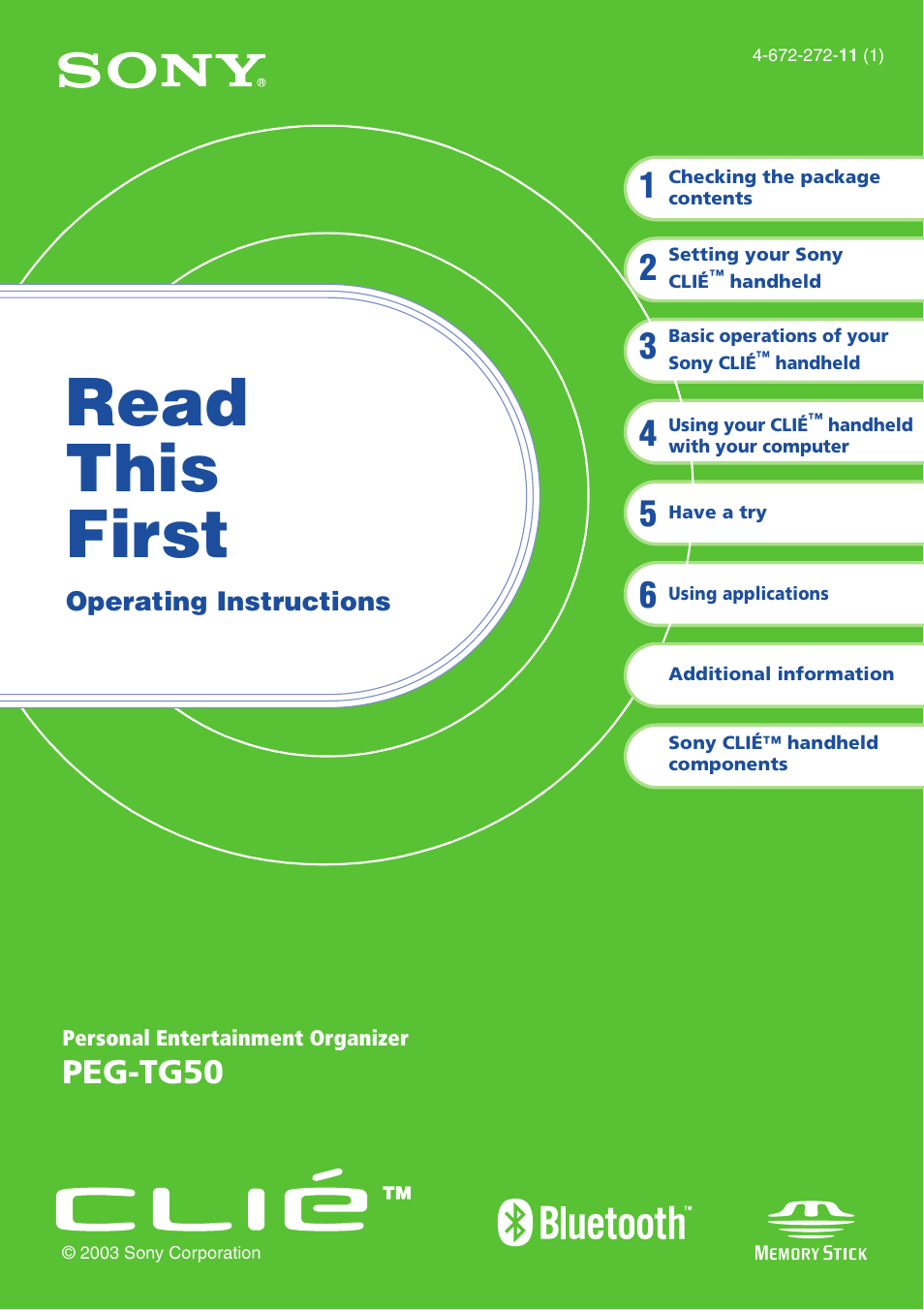 Sony PEG-TG50 User Manual | 104 pages