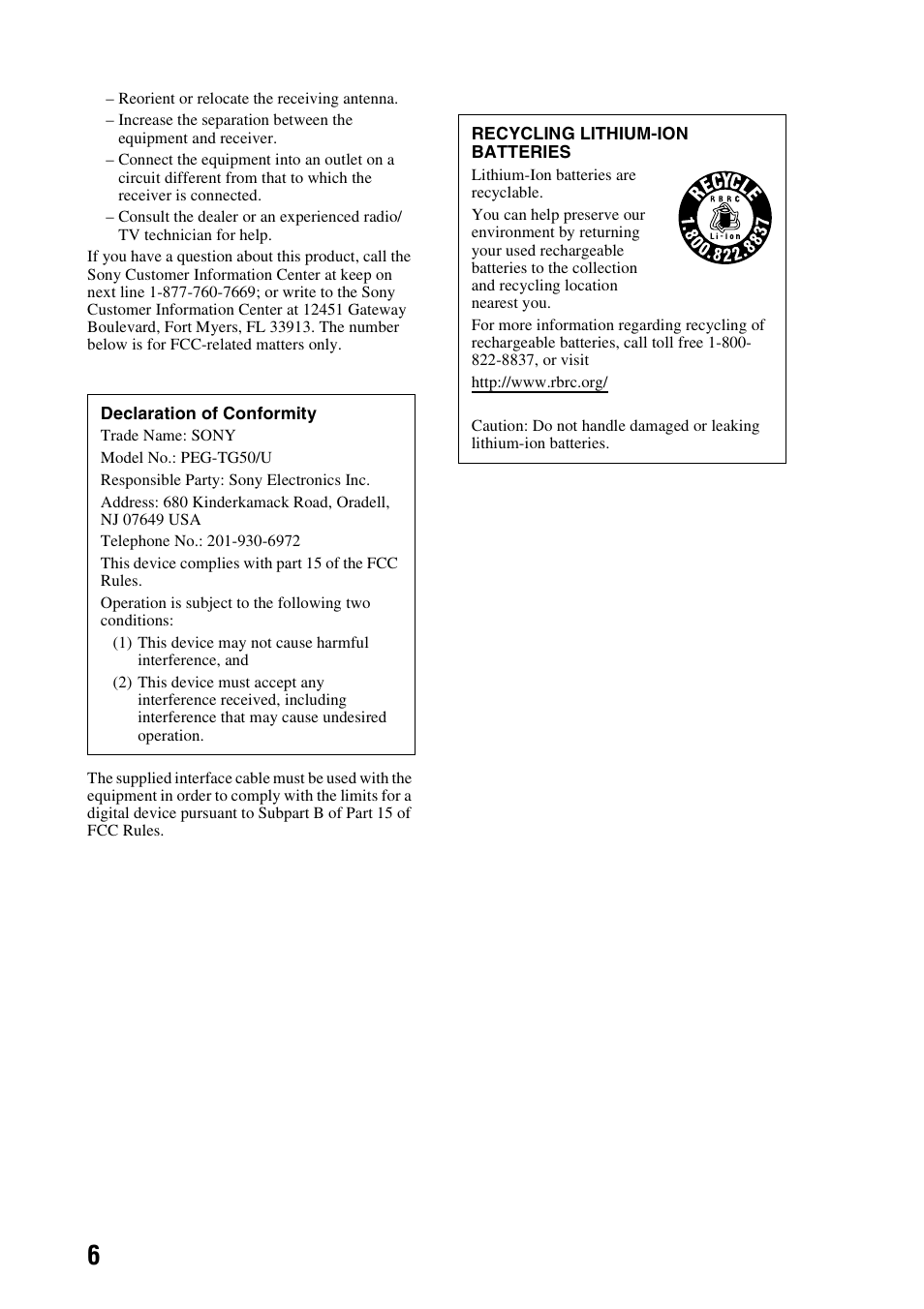 Sony PEG-TG50 User Manual | Page 6 / 104