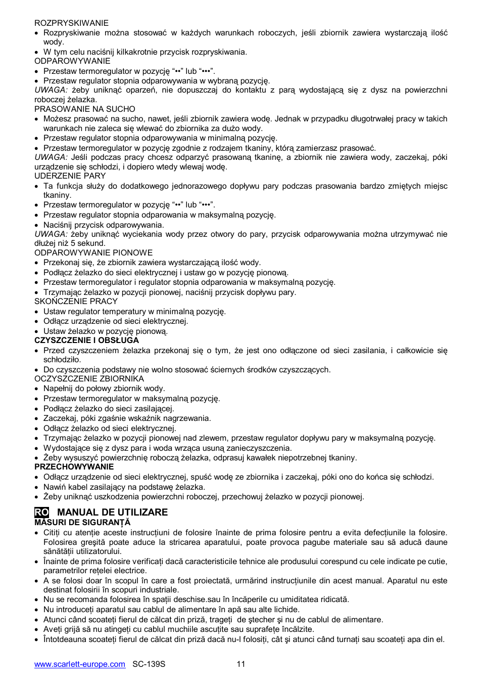 Scarlett SC-139S User Manual | Page 11 / 25