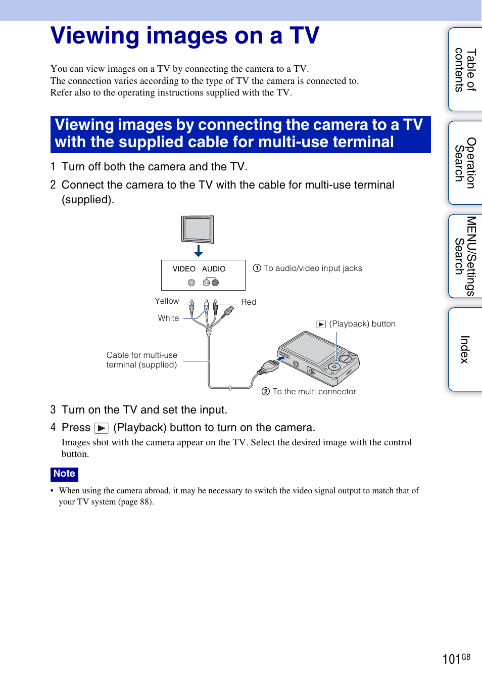 Viewing images on a tv | Sony DSC-W290 User Manual | Page 101 / 145