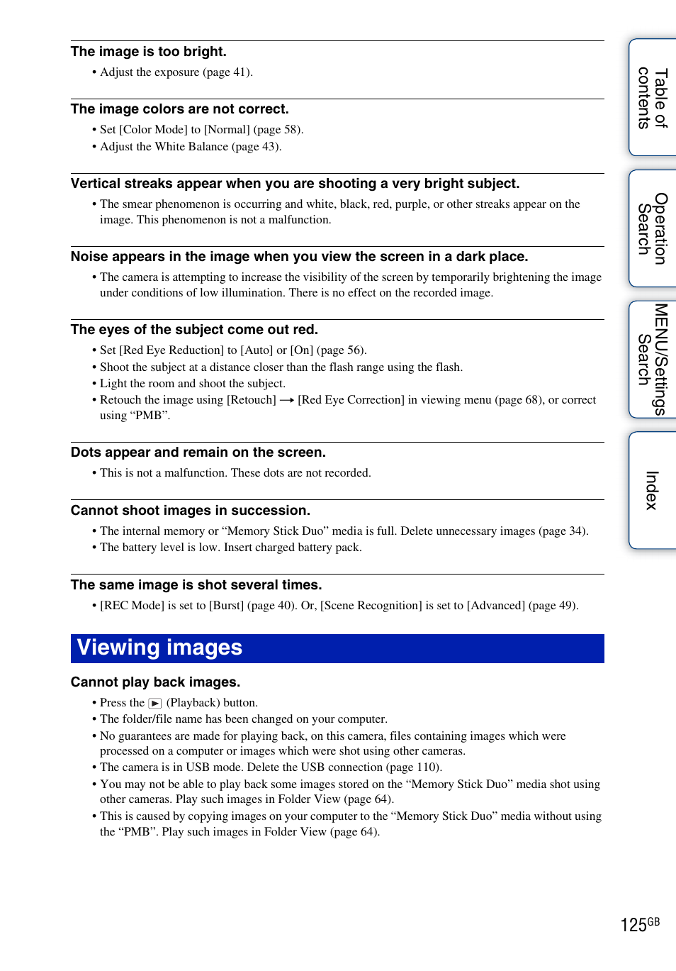 Viewing images | Sony DSC-W290 User Manual | Page 125 / 145