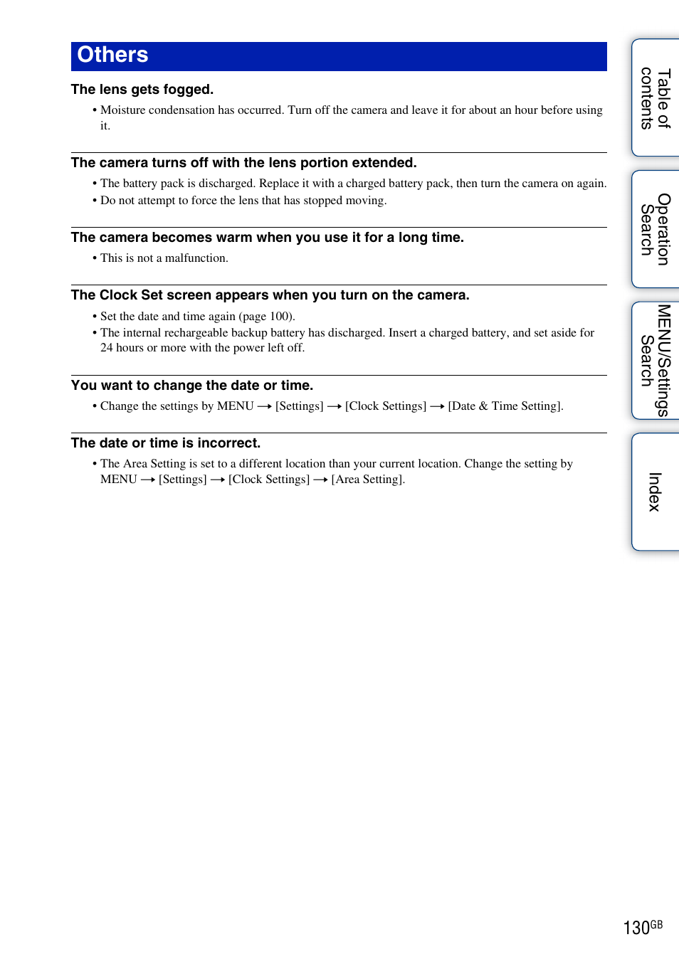 O 130, Others | Sony DSC-W290 User Manual | Page 130 / 145