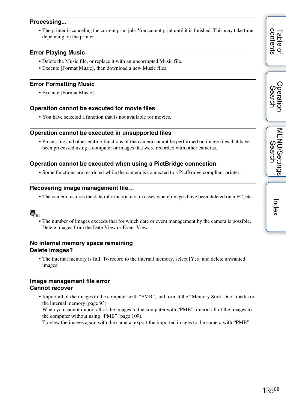 Sony DSC-W290 User Manual | Page 135 / 145