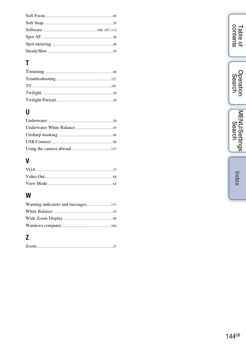 Sony DSC-W290 User Manual | Page 144 / 145