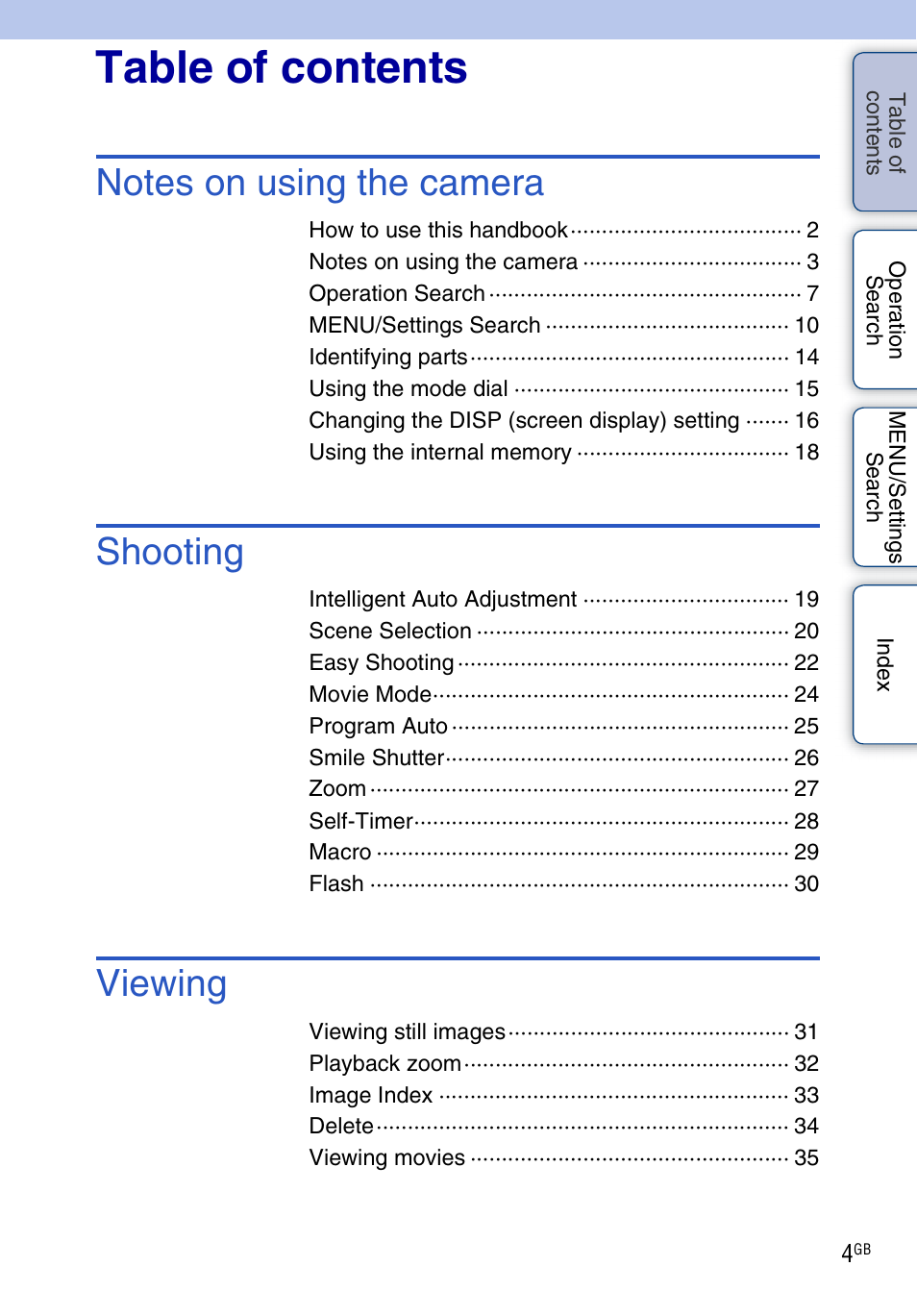 Sony DSC-W290 User Manual | Page 4 / 145