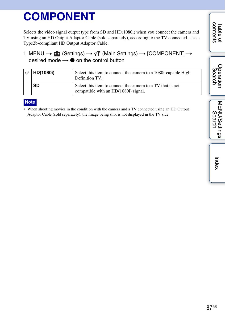 Component | Sony DSC-W290 User Manual | Page 87 / 145