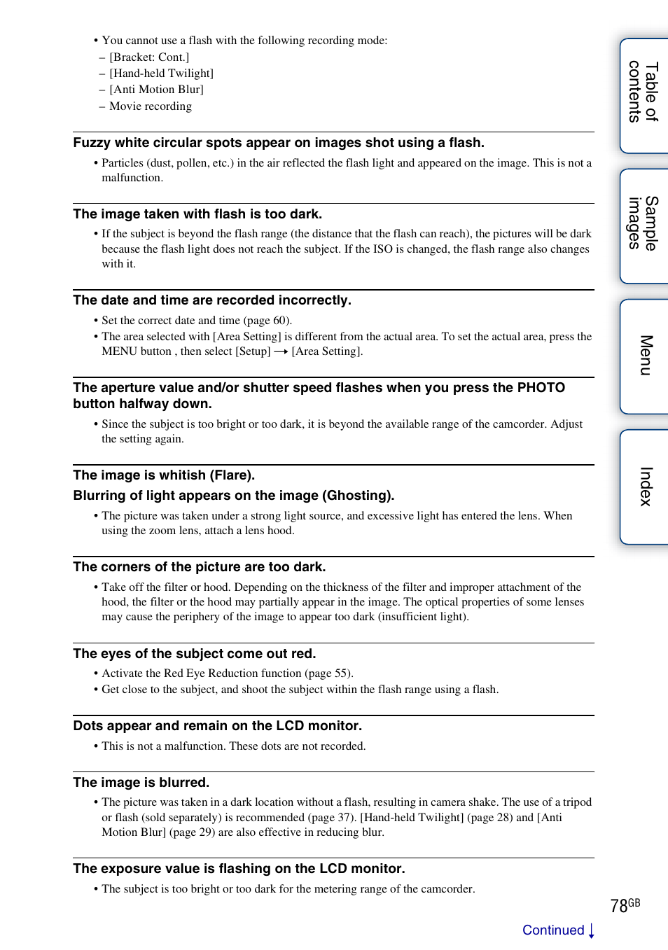 Sony NEX-VG10 User Manual | Page 78 / 95