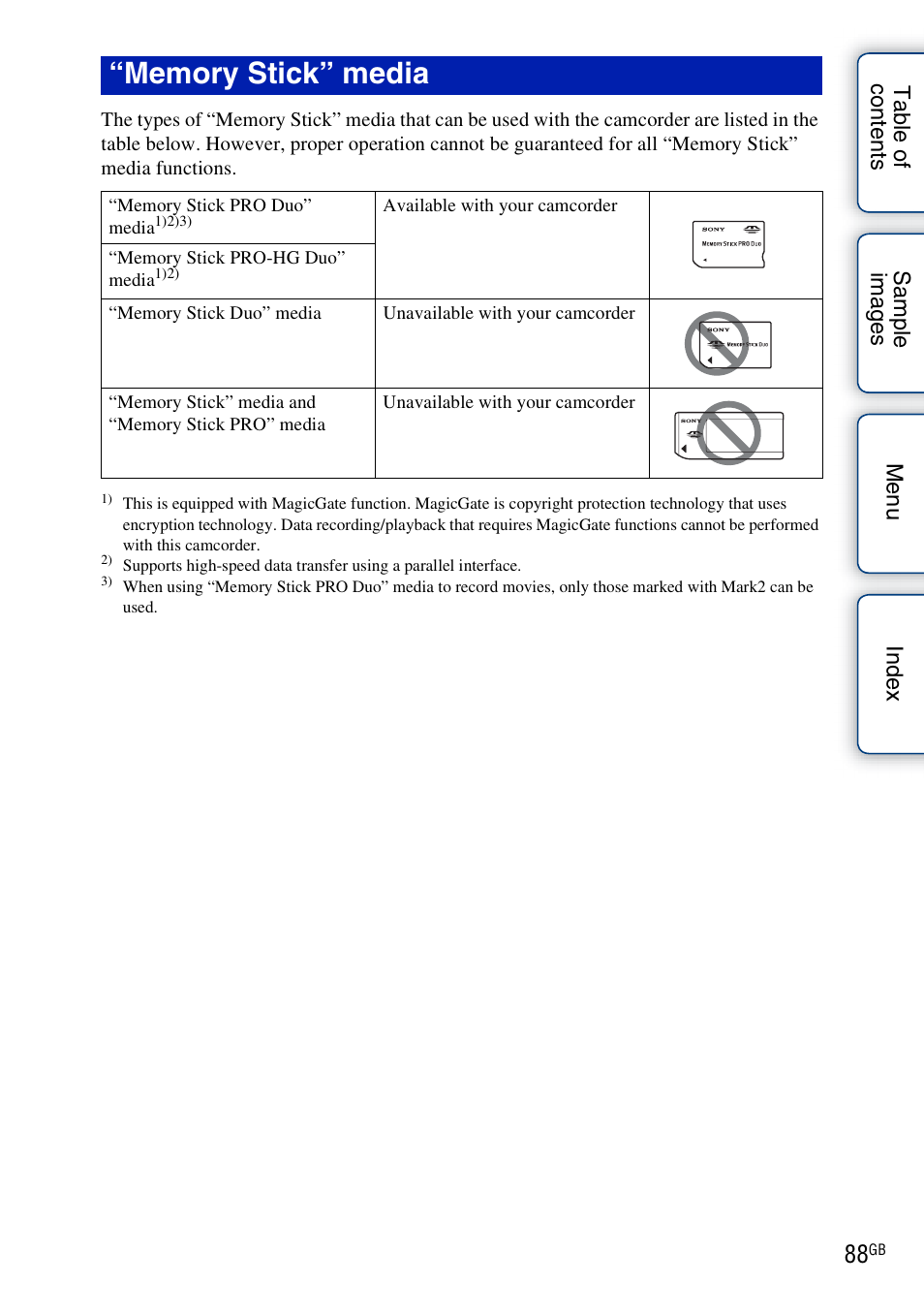 Sony NEX-VG10 User Manual | Page 88 / 95