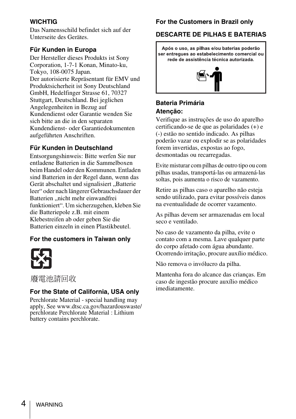 Sony VPL-BW120S User Manual | Page 4 / 51