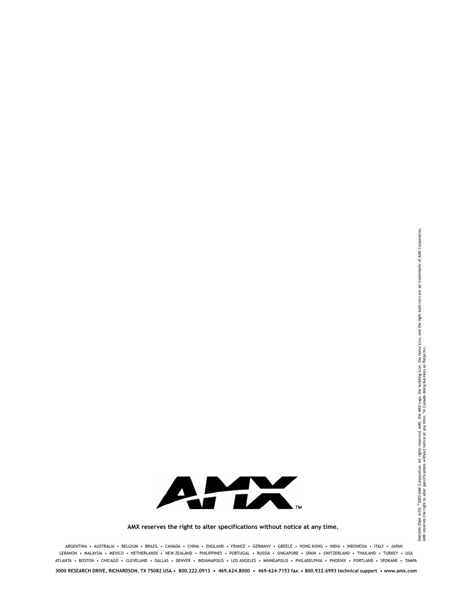 AMX NETLINX MASTER NXC-ME260 User Manual | Page 48 / 48