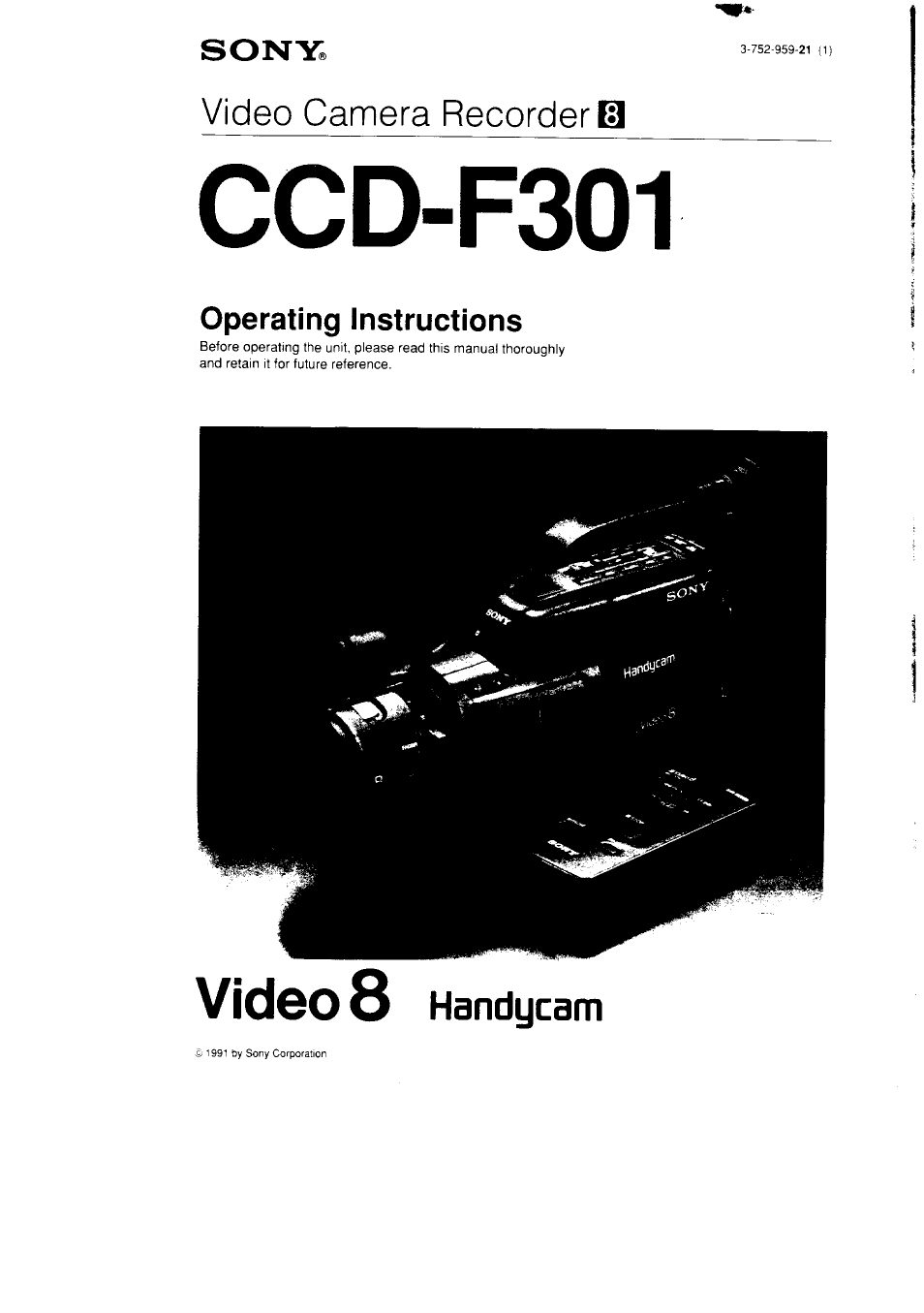 Sony CCD-F301 User Manual | 31 pages