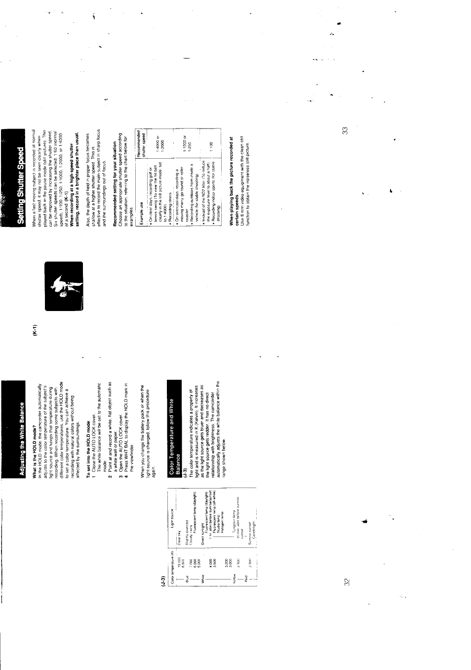 Adjusting the white balance, What is the hold mode, To set into the hold mode | Recommended setting for your situation | Sony CCD-F301 User Manual | Page 17 / 31