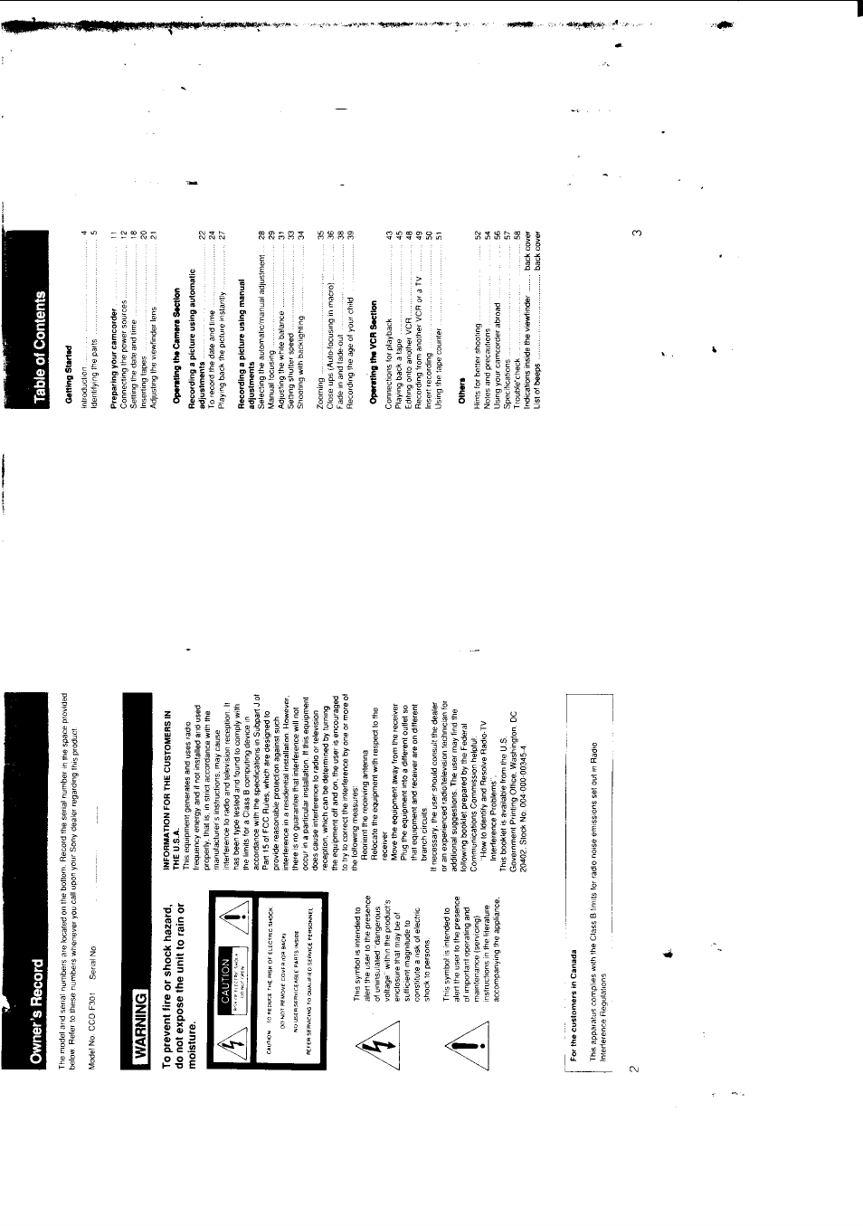 Sony CCD-F301 User Manual | Page 2 / 31