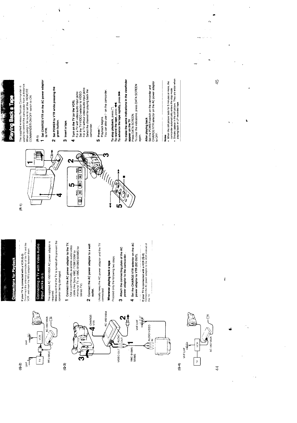 Connttctions for playback | Sony CCD-F301 User Manual | Page 23 / 31