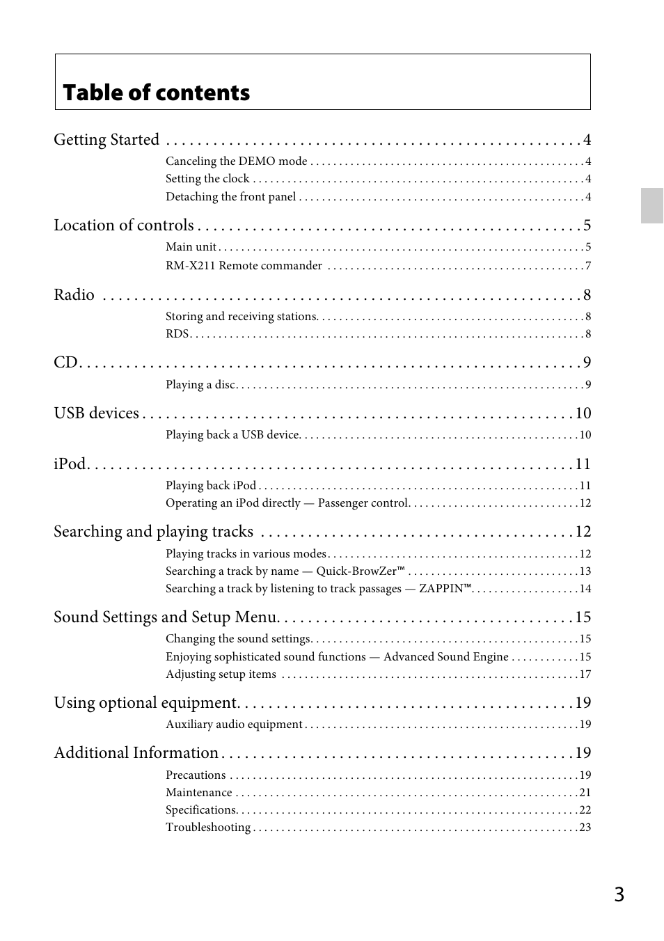 Sony CDX-GT56UIW User Manual | Page 3 / 56