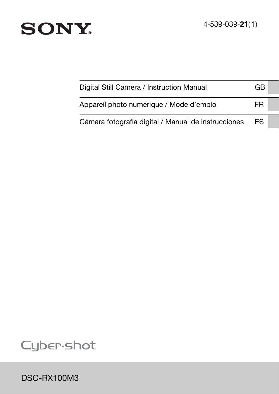 Sony DSC-RX100M3 User Manual | 124 pages