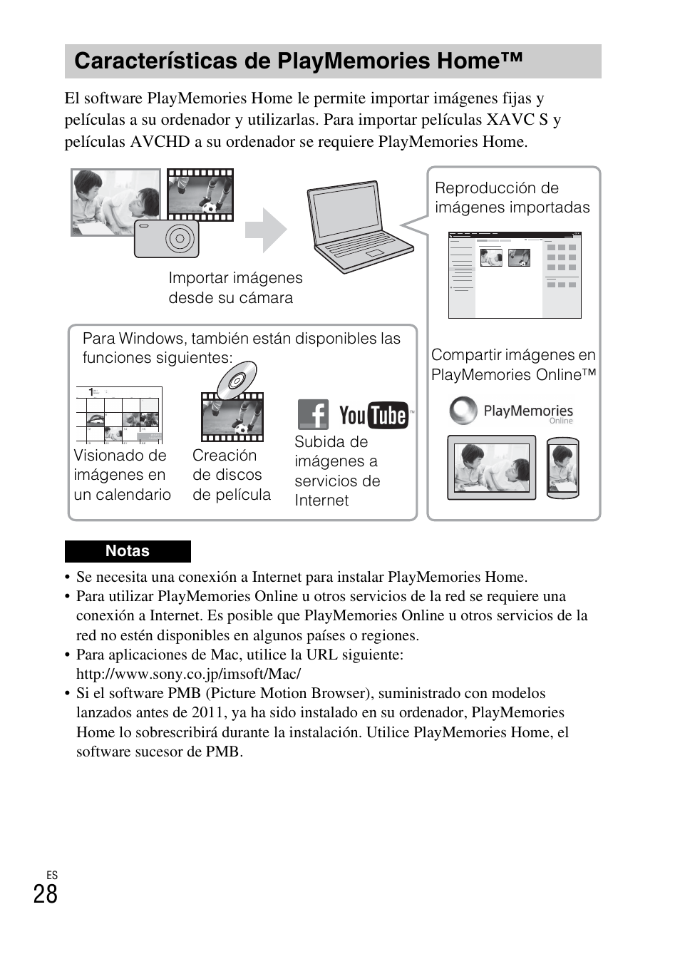 Características de playmemories home | Sony DSC-RX100M3 User Manual | Page 110 / 124