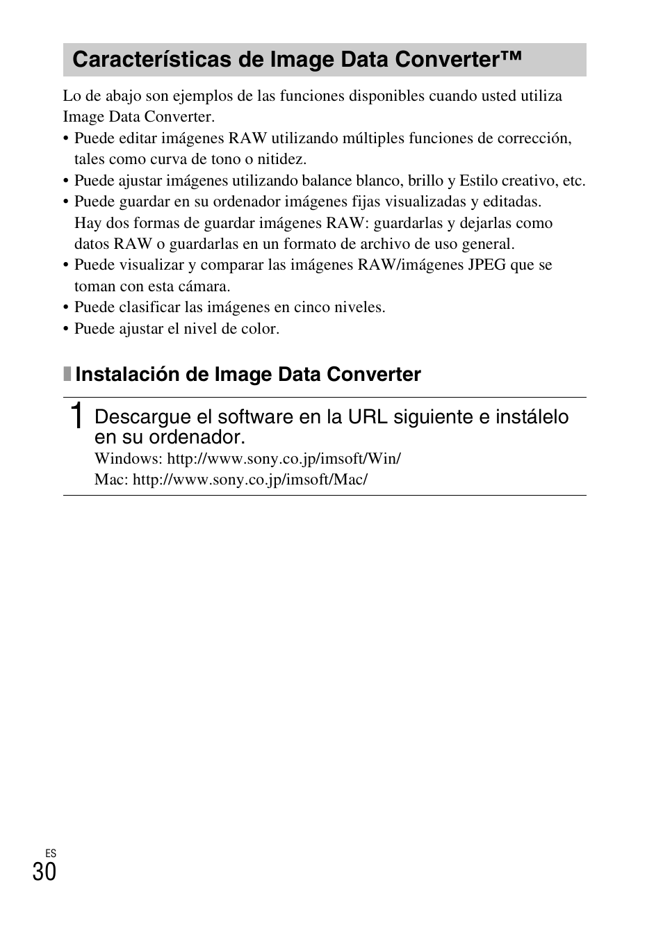 Características de image data converter | Sony DSC-RX100M3 User Manual | Page 112 / 124