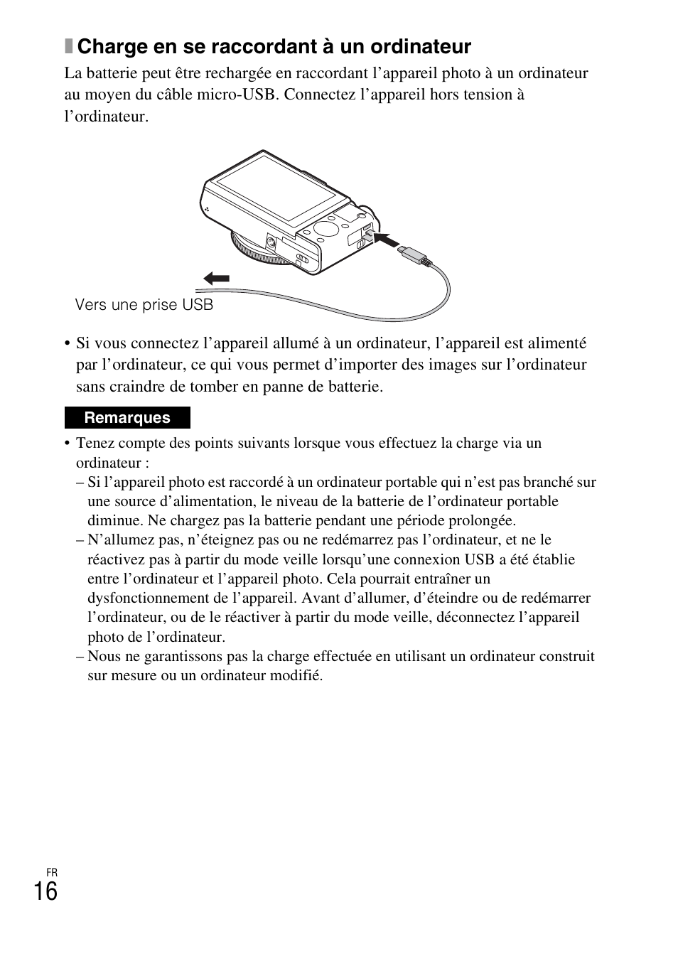 Xcharge en se raccordant à un ordinateur | Sony DSC-RX100M3 User Manual | Page 54 / 124