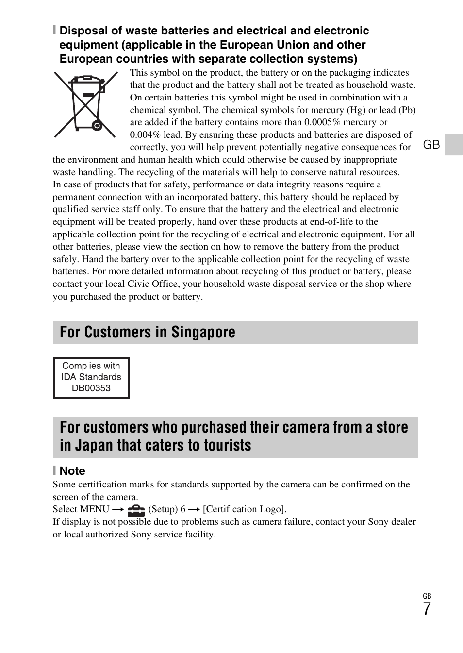 Sony DSC-RX100M3 User Manual | Page 7 / 124