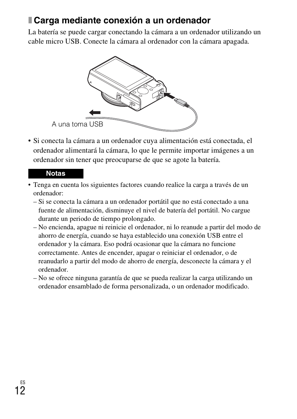 Xcarga mediante conexión a un ordenador | Sony DSC-RX100M3 User Manual | Page 94 / 124