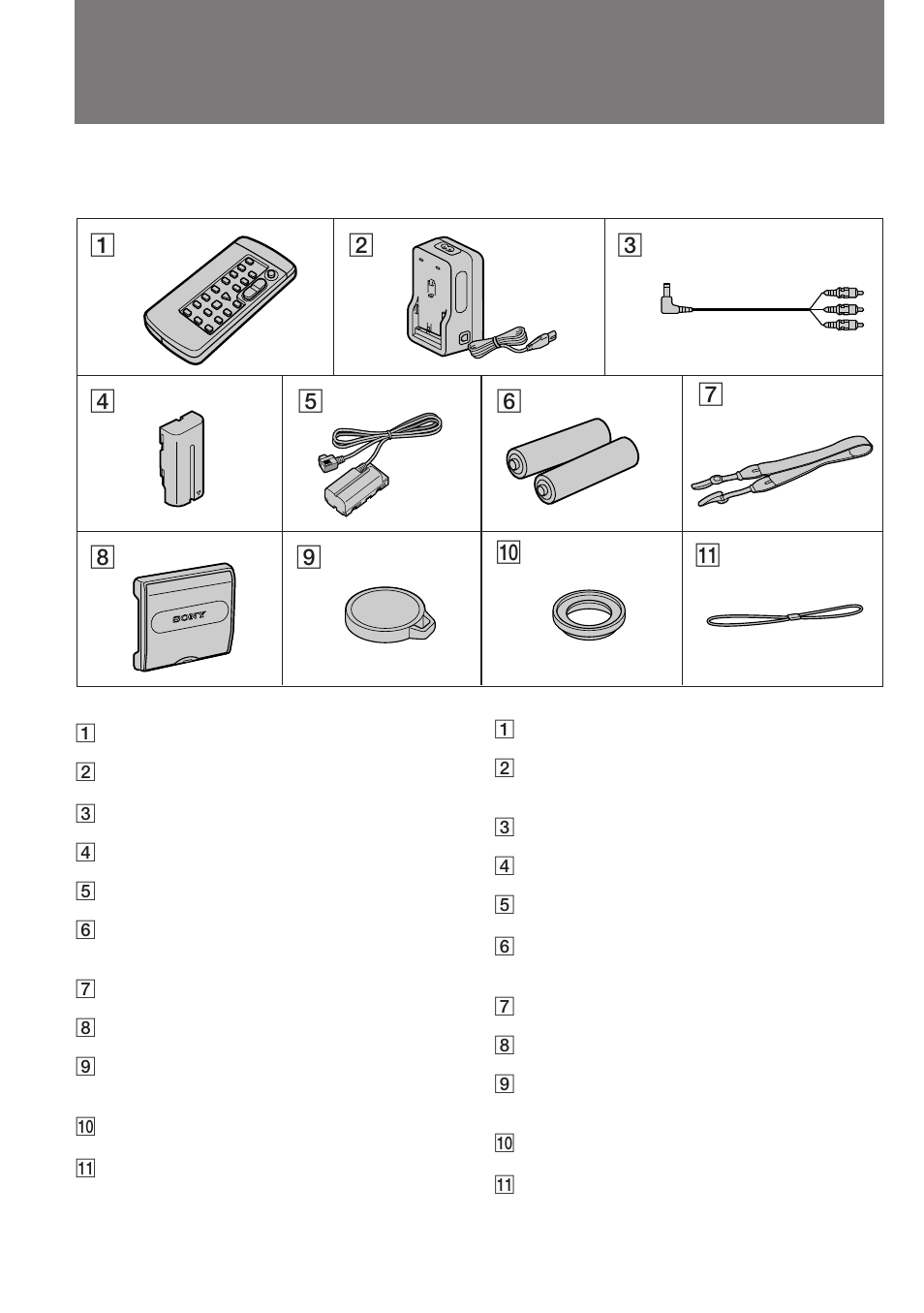 Comprobación de los accesorios suministrados, Checking supplied accessories | Sony DCR-SC100 User Manual | Page 7 / 116