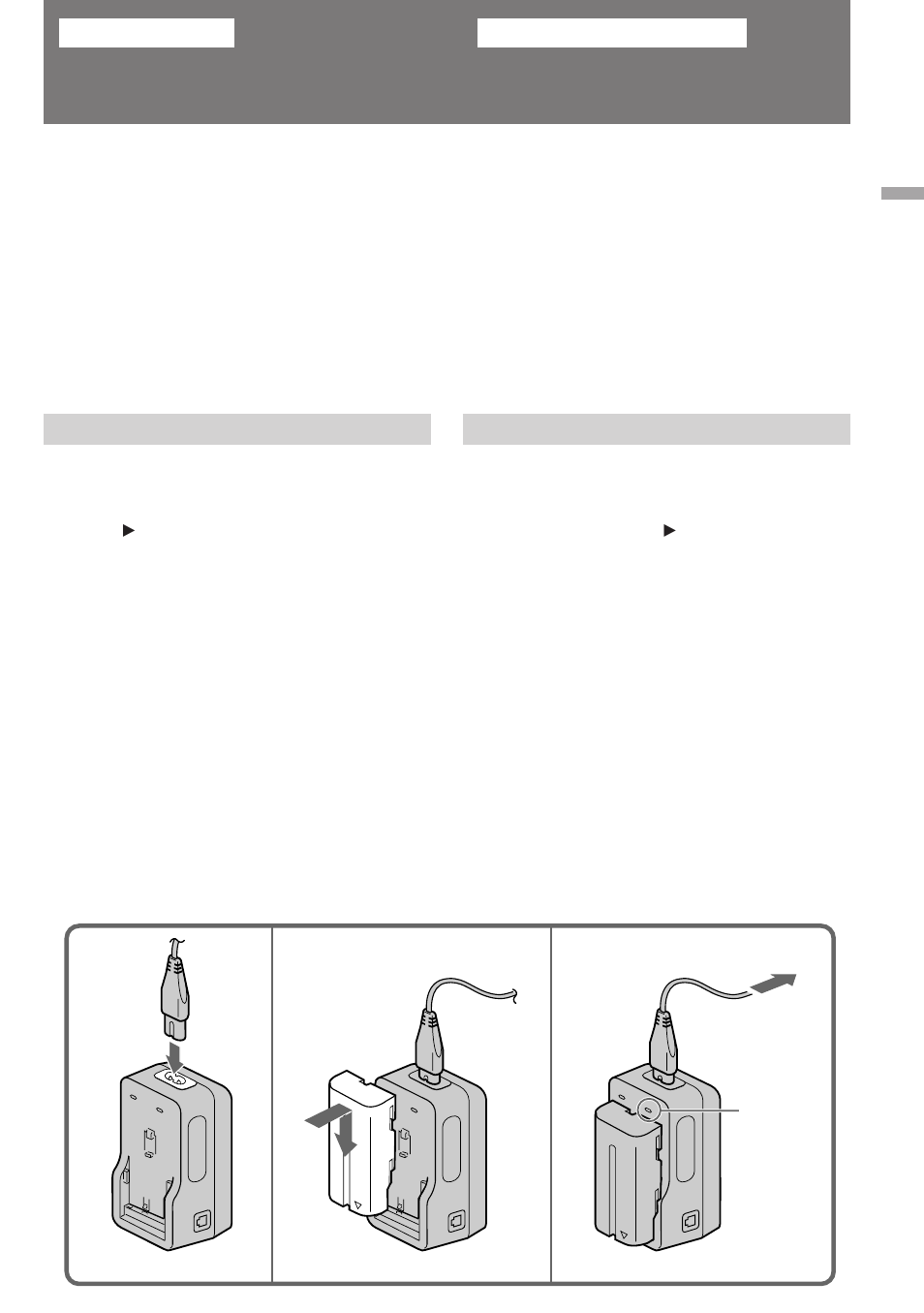 Carga e instalación del paquete de pilas, Charging and installing the battery pack | Sony DCR-SC100 User Manual | Page 8 / 116