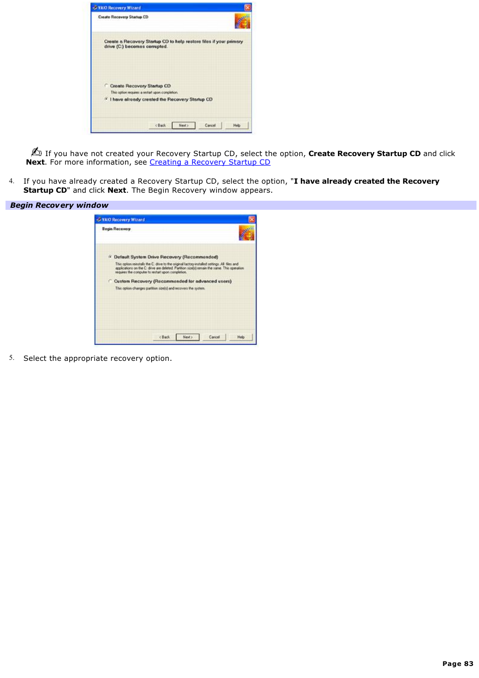 Sony PCV-RS100 User Manual | Page 83 / 114