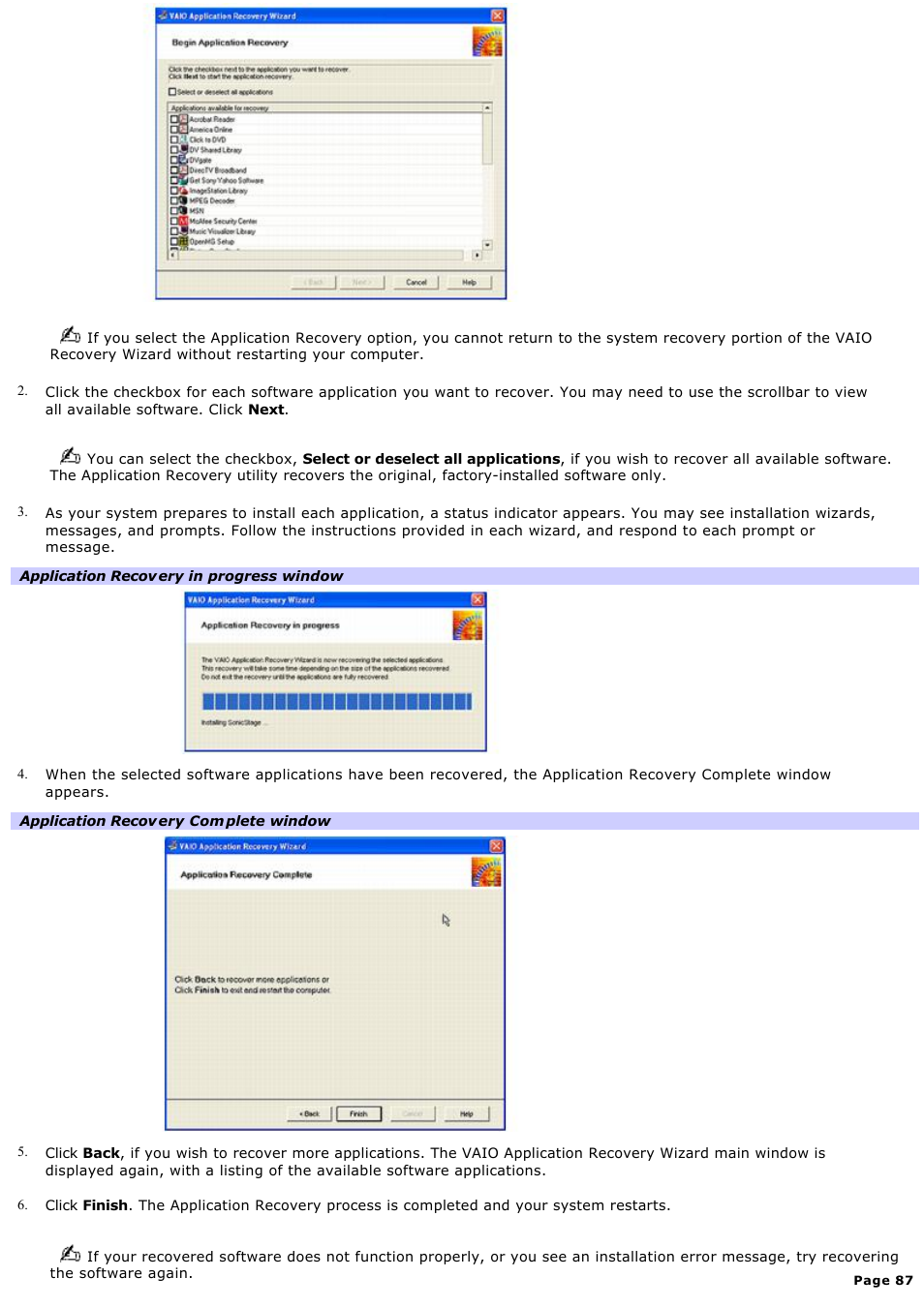 Sony PCV-RS100 User Manual | Page 87 / 114