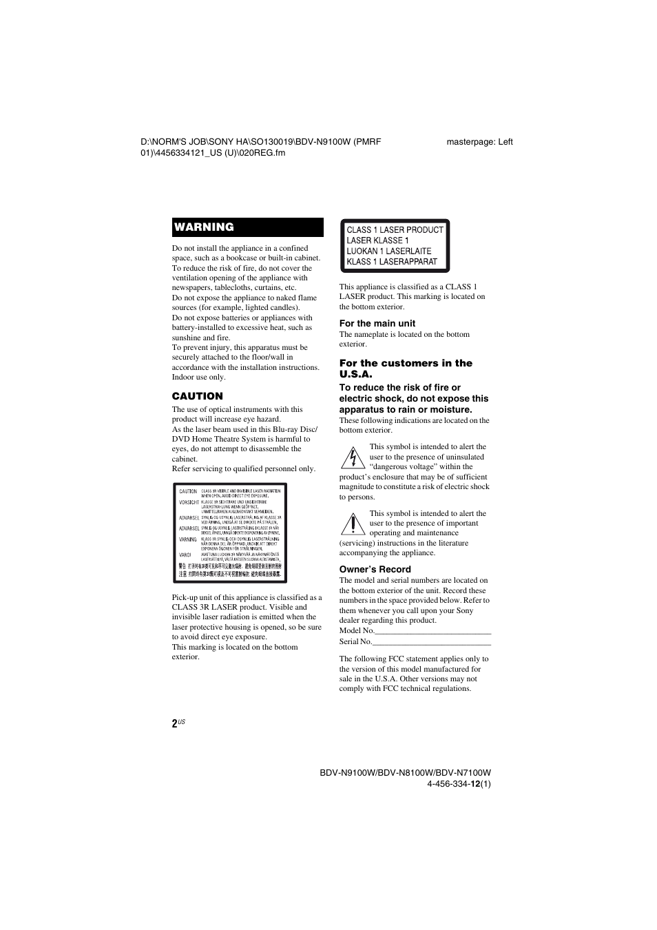 Sony BDV-N8100W User Manual | Page 2 / 88