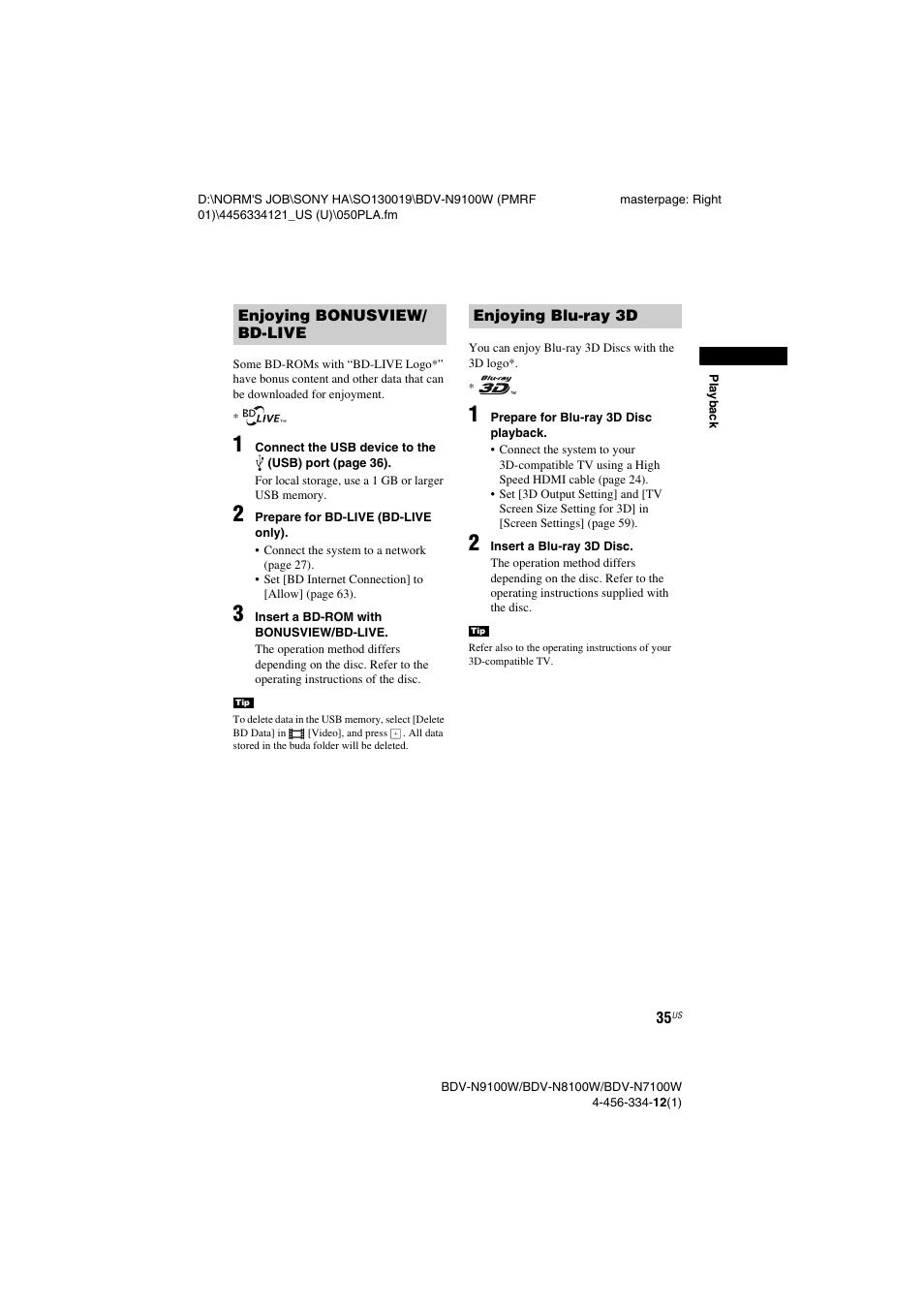 Sony BDV-N8100W User Manual | Page 35 / 88